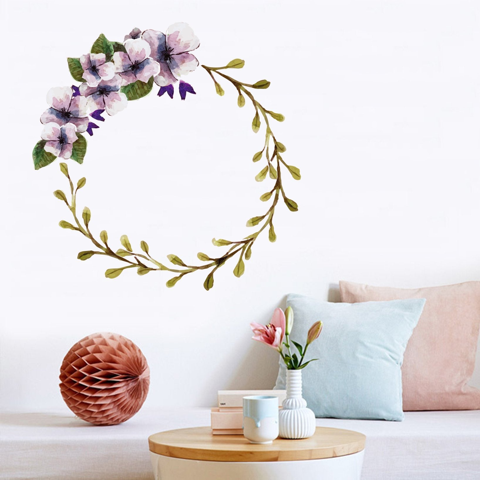 3D Garland Purple Flower 237 Wall Stickers