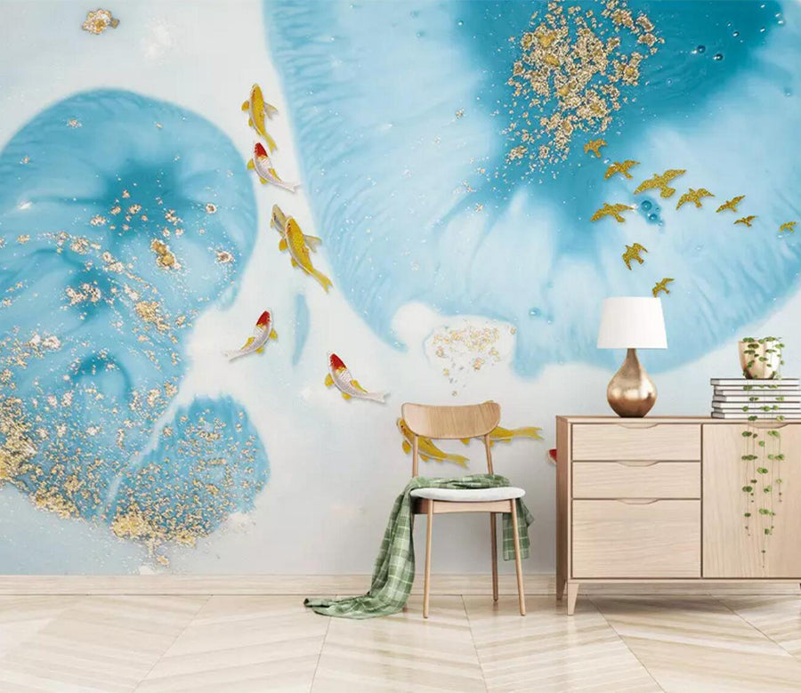 3D Goldfish Goose WC628 Wall Murals