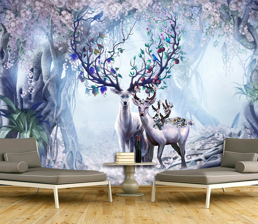 3D Fruit Deer WG103 Wall Murals