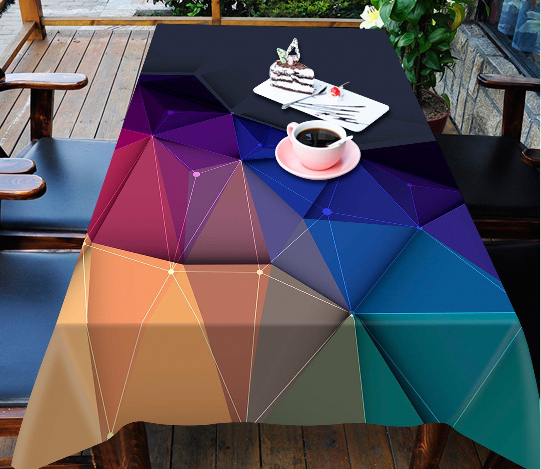 3D Gradient Triangle 17 Tablecloths