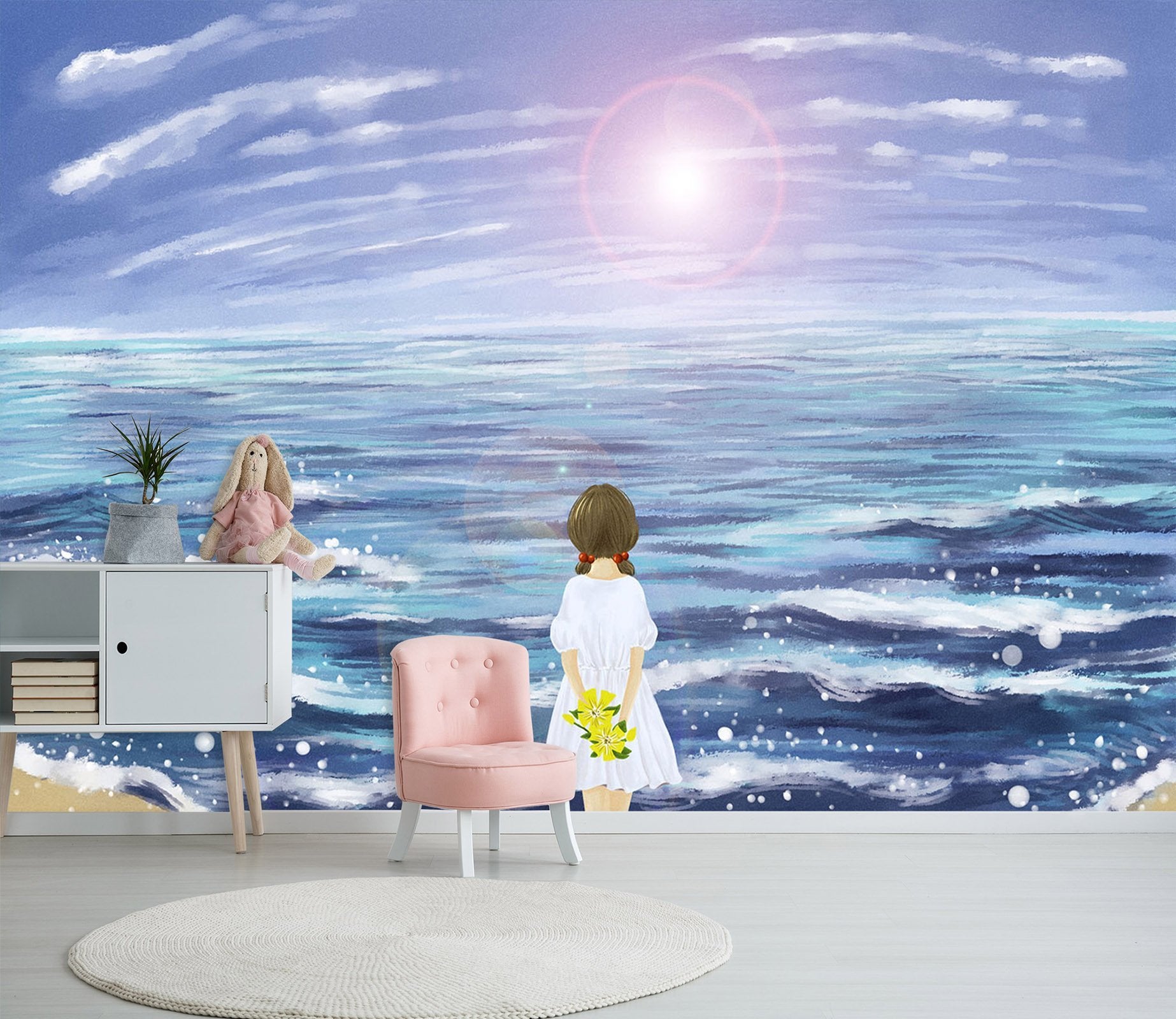 3D Girl Watching The Sea 455