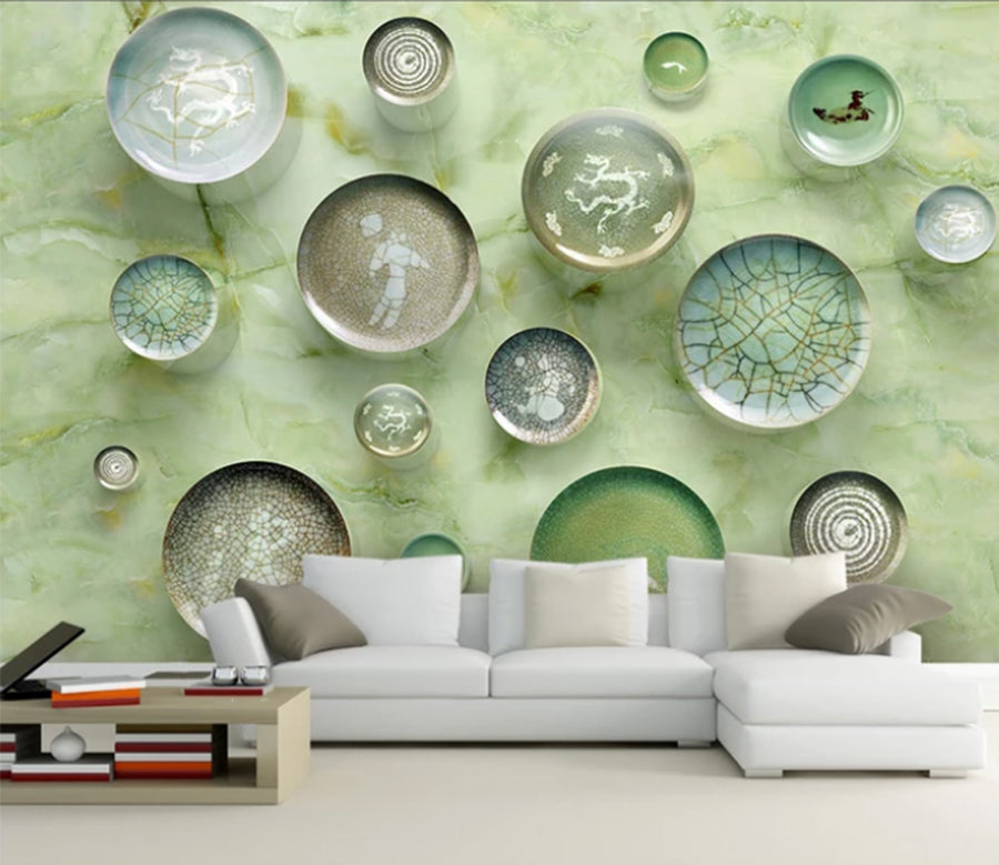 3D Green Circle 2002 Wall Murals