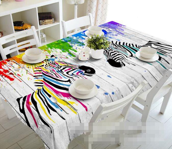 3D Graffiti Zebras 1488 Tablecloths