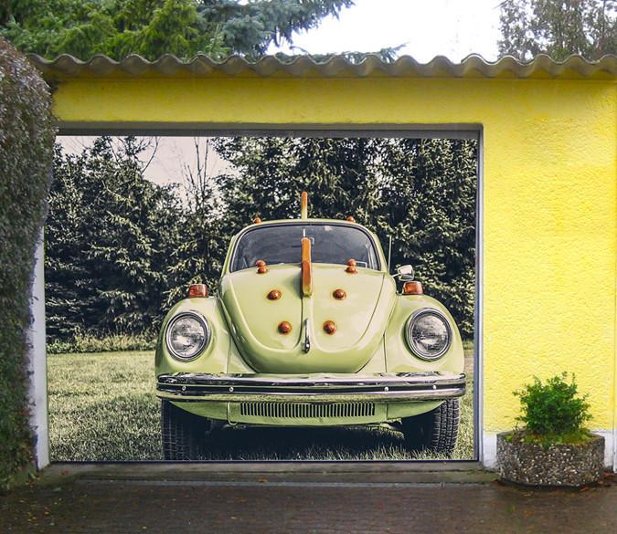 3D Grassland Old Car 268 Garage Door Mural