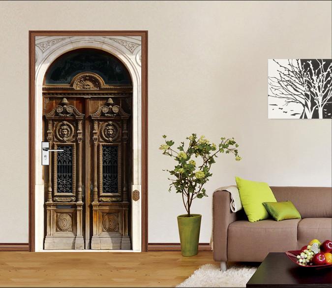 3D Gate Wood Carvings 14 Door Mural