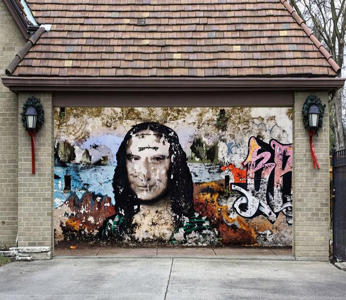 3D Graffiti Mona Lisa 391 Garage Door Mural