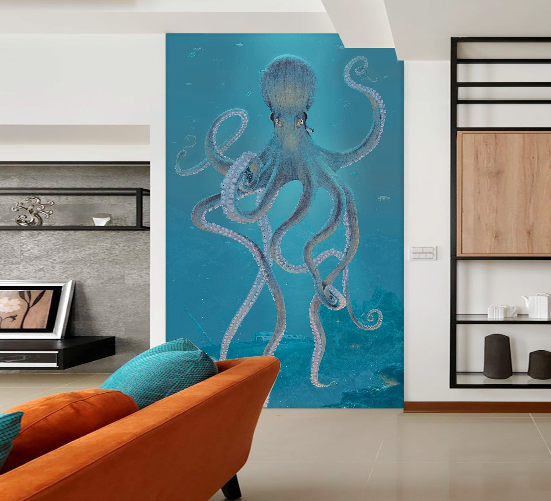 3D Giant Octopus 1517 Wall Murals Exclusive Designer Vincent