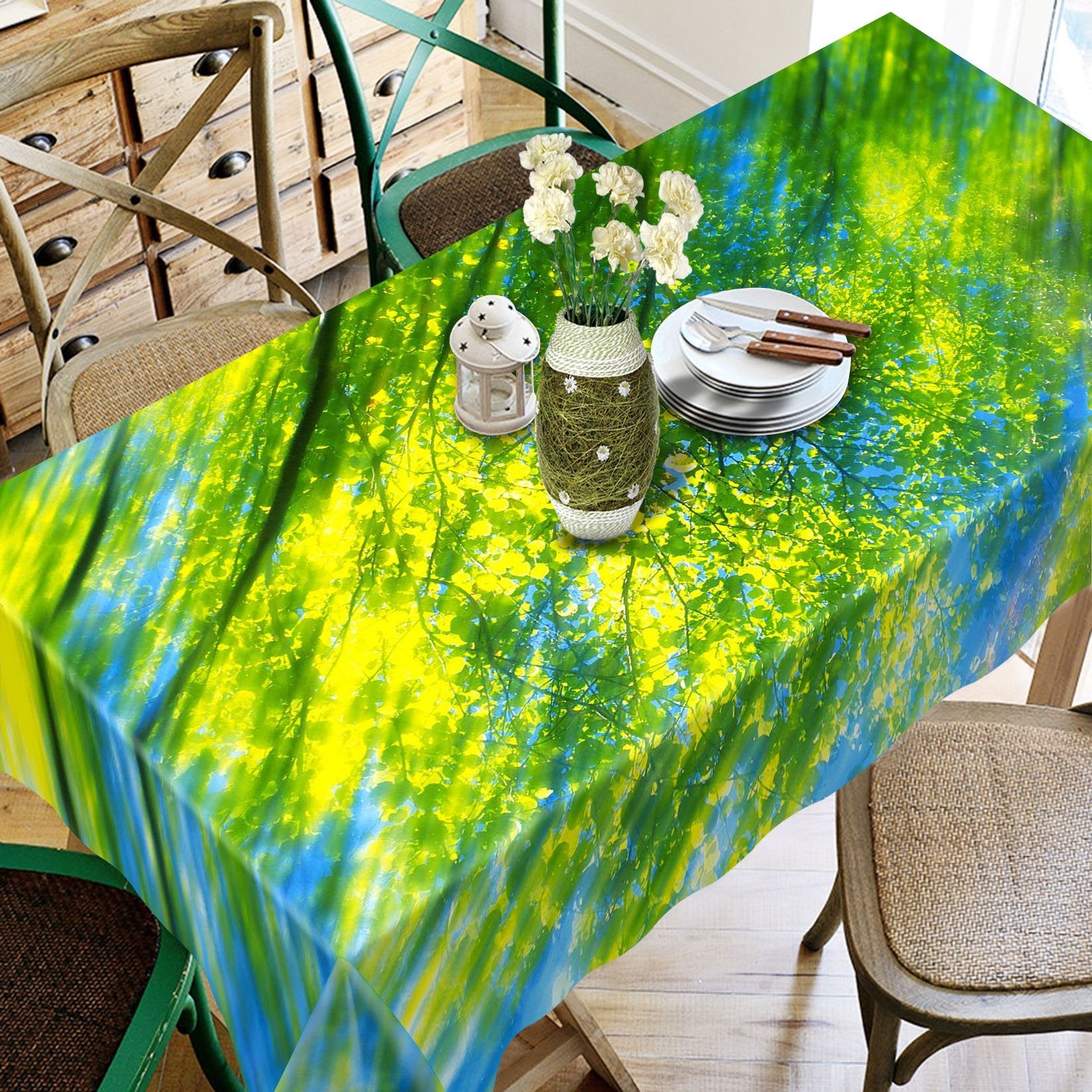 3D Green Branches 384 Tablecloths
