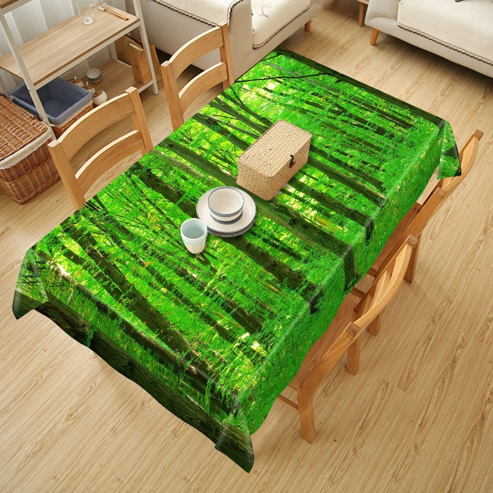 3D Fresh Green Forest 602 Tablecloths
