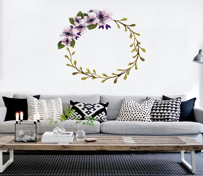 3D Garland Purple Flower 237 Wall Stickers