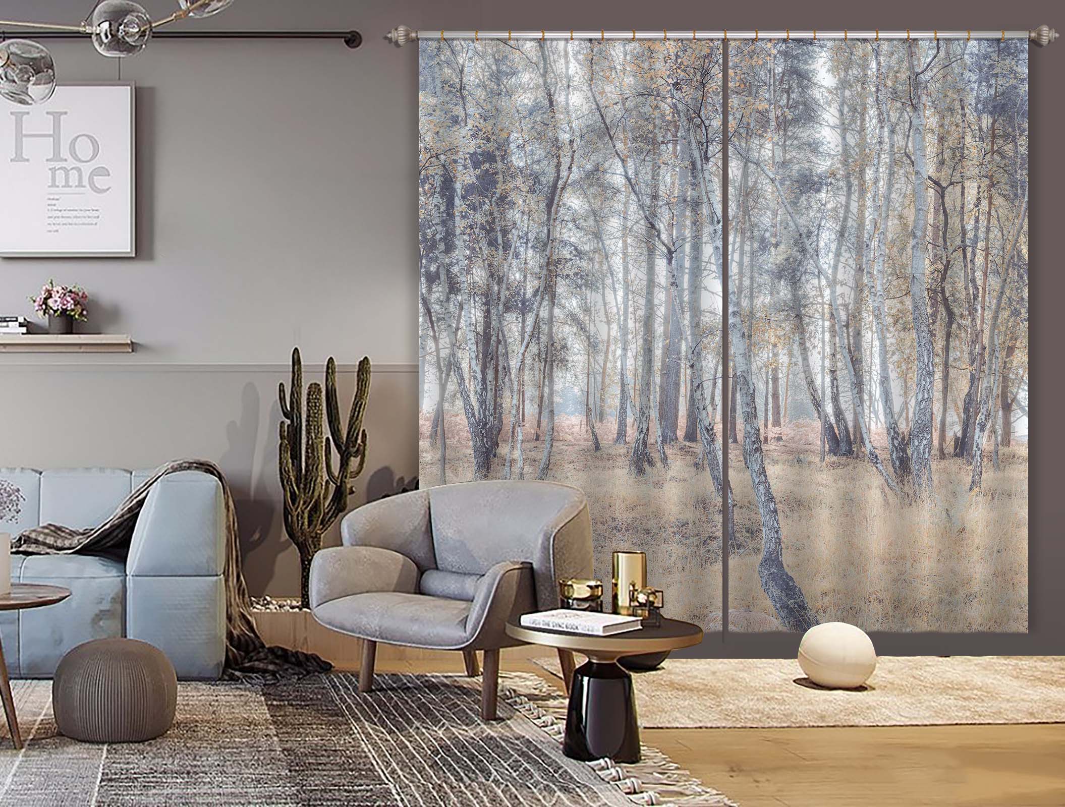 3D Forest Trees 6412 Assaf Frank Curtain Curtains Drapes