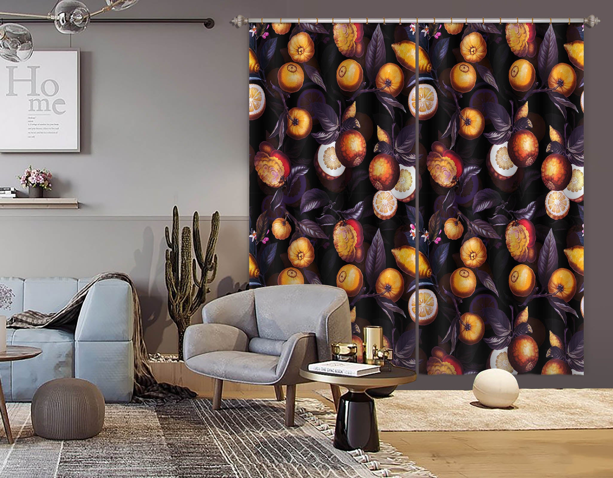 3D Golden Fruit 155 Uta Naumann Curtain Curtains Drapes