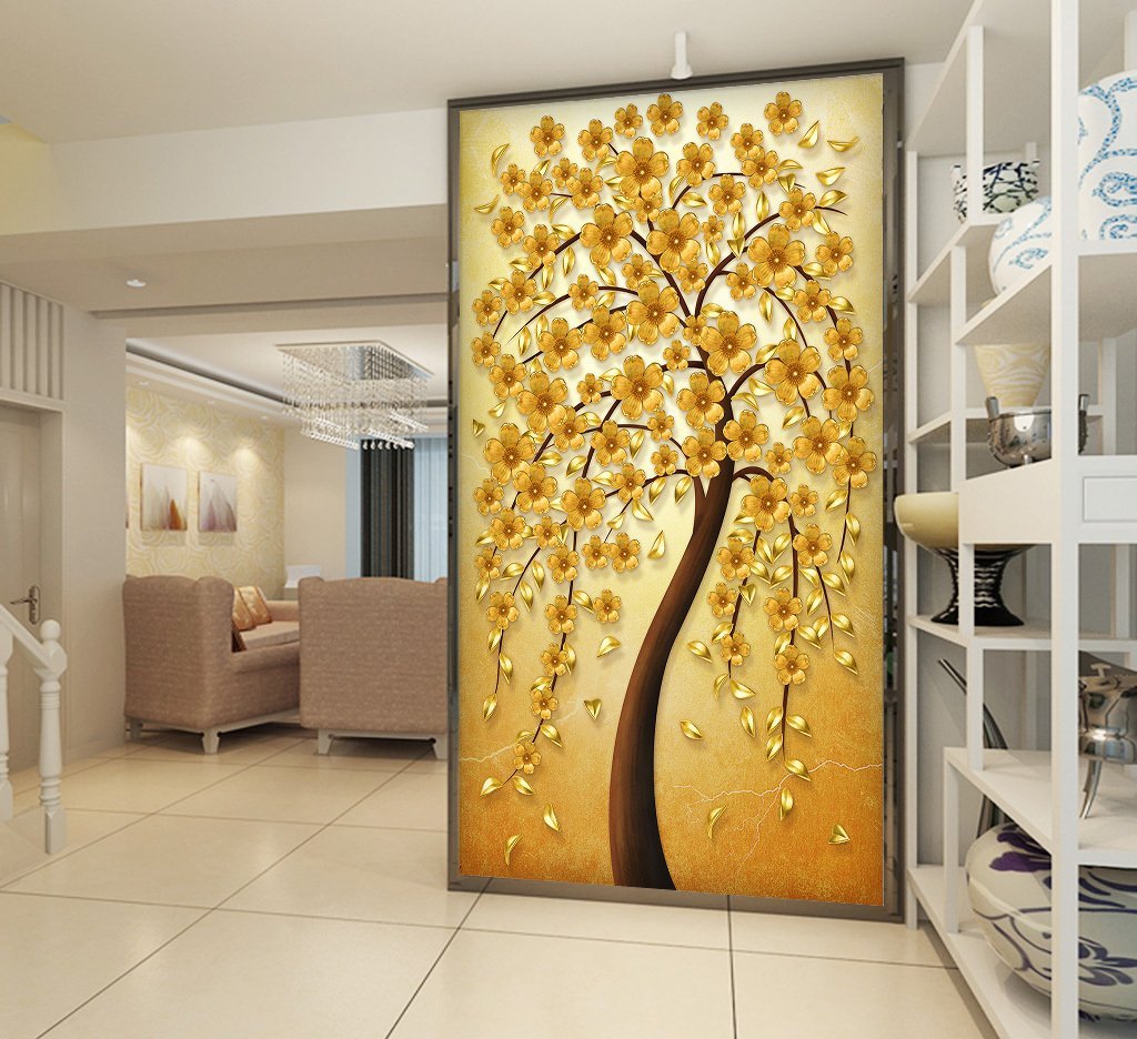 3D Gold Tree 446 Wall Murals