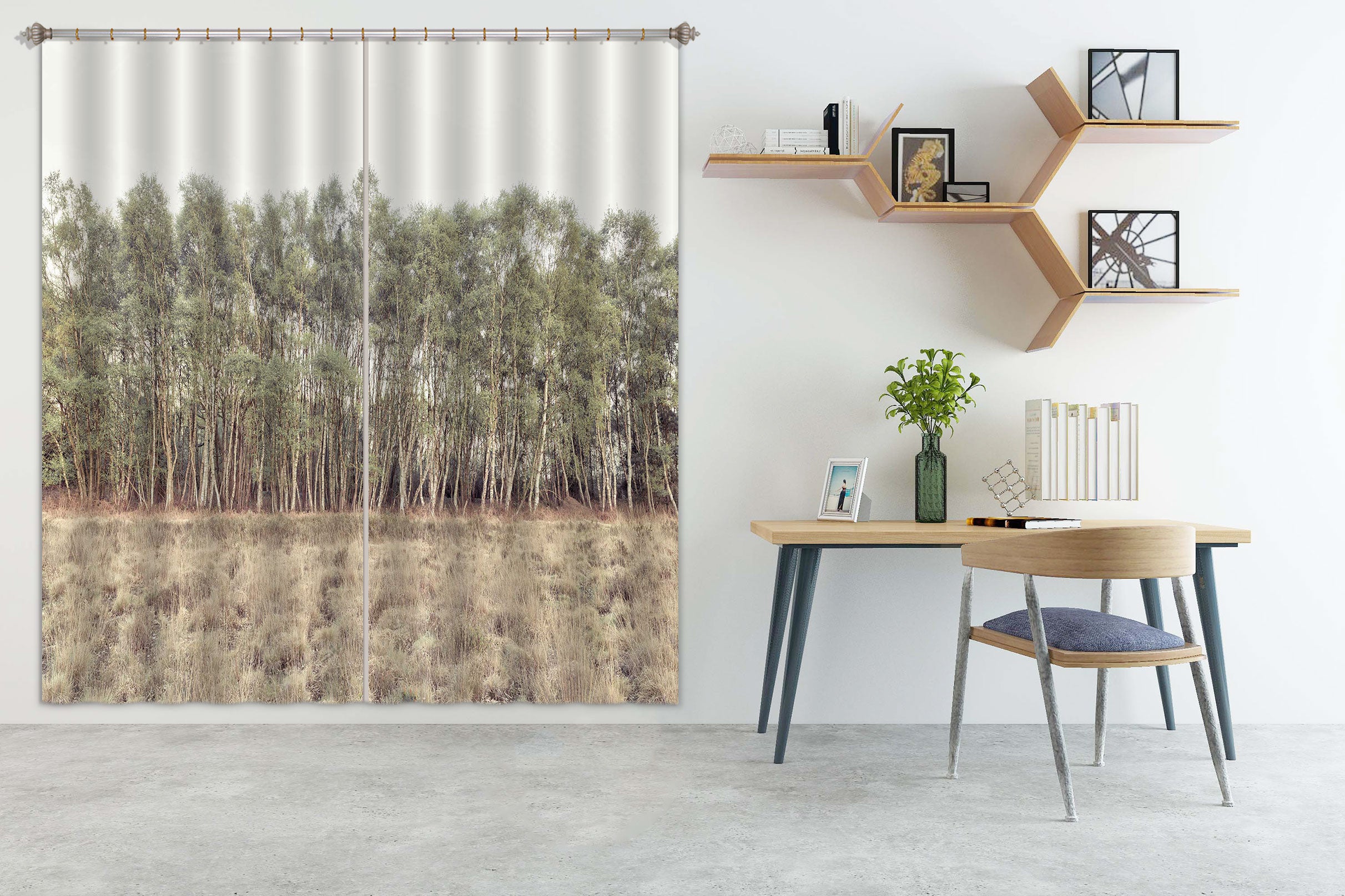 3D Forest Weed 056 Assaf Frank Curtain Curtains Drapes