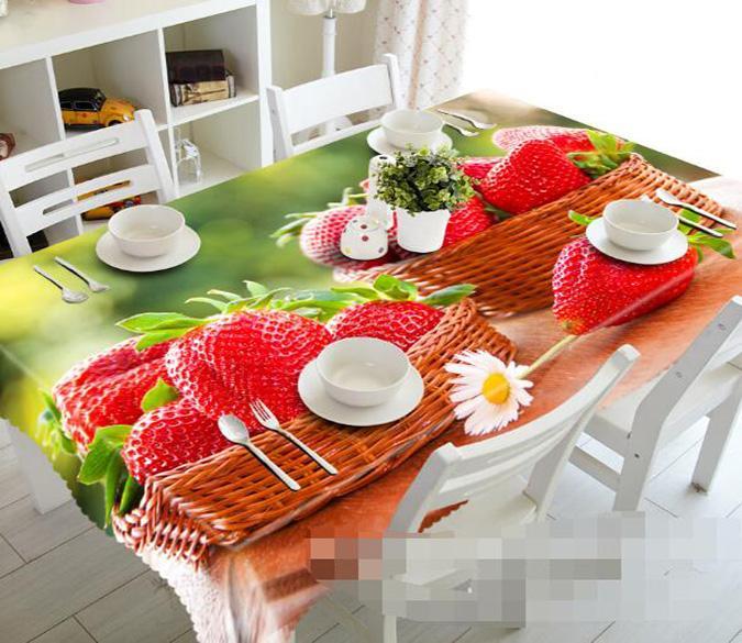 3D Fresh Strawberries 1506 Tablecloths