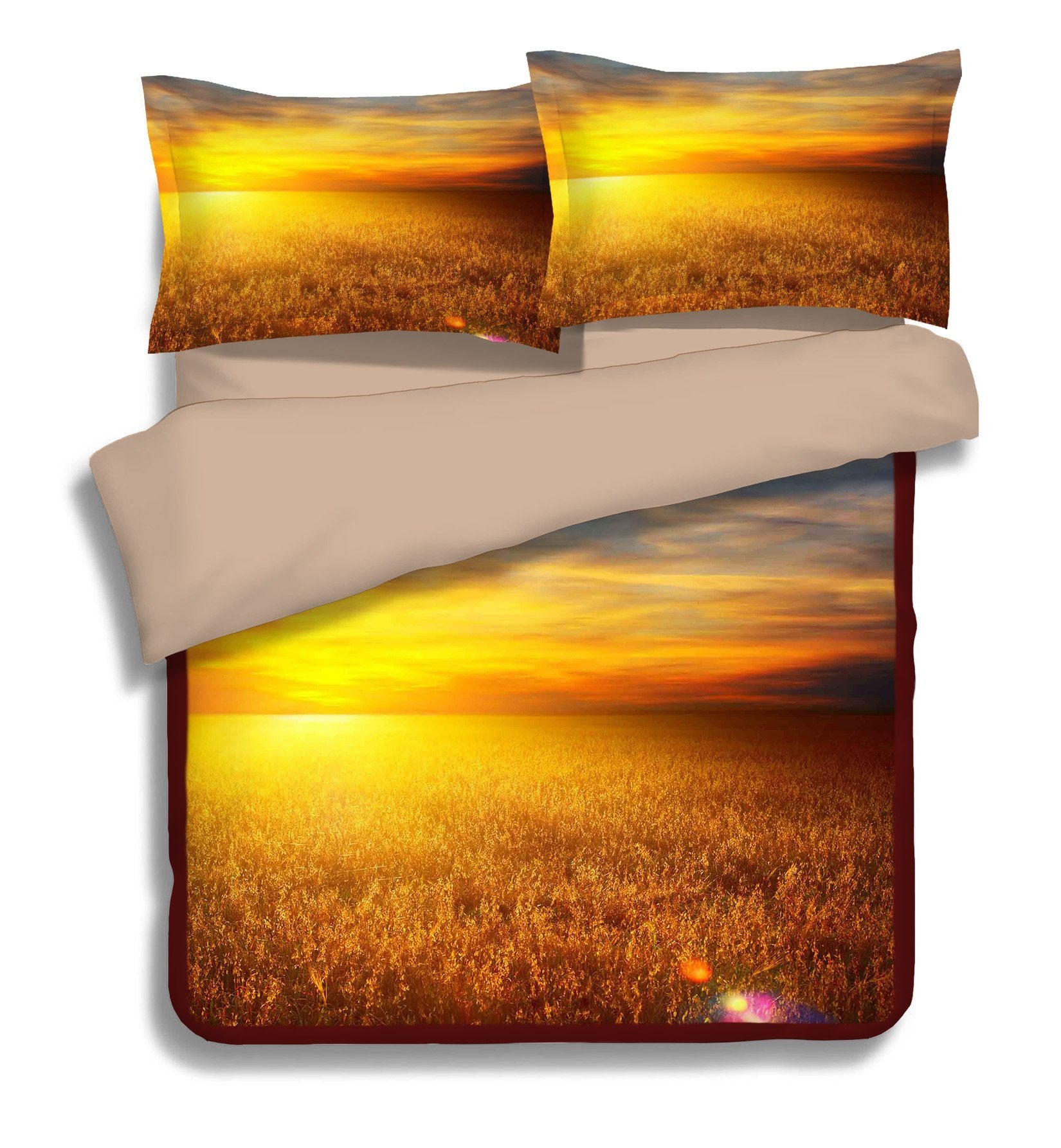 3D Gold Wheat 142 Bed Pillowcases Quilt