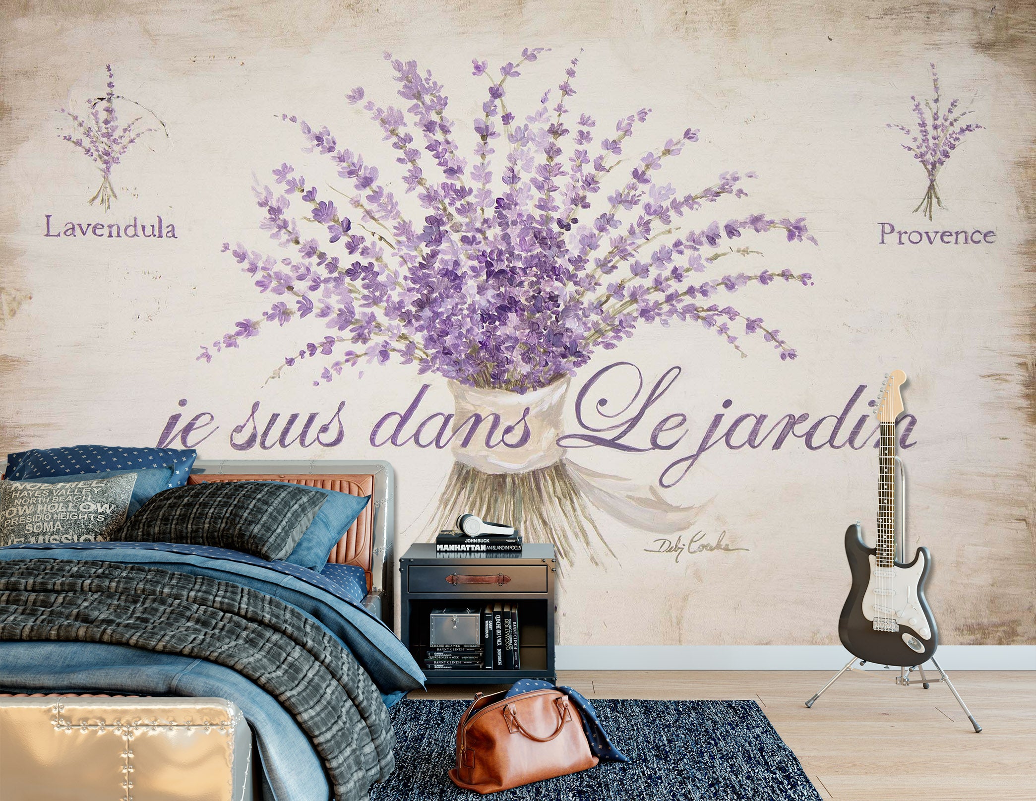 3D French Lavender 1607 Debi Coules Wall Mural Wall Murals