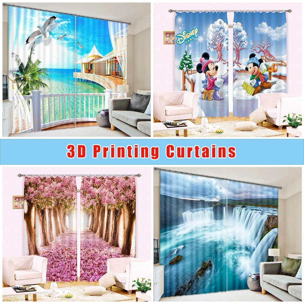 3D Green Farmland 1369 Curtains Drapes