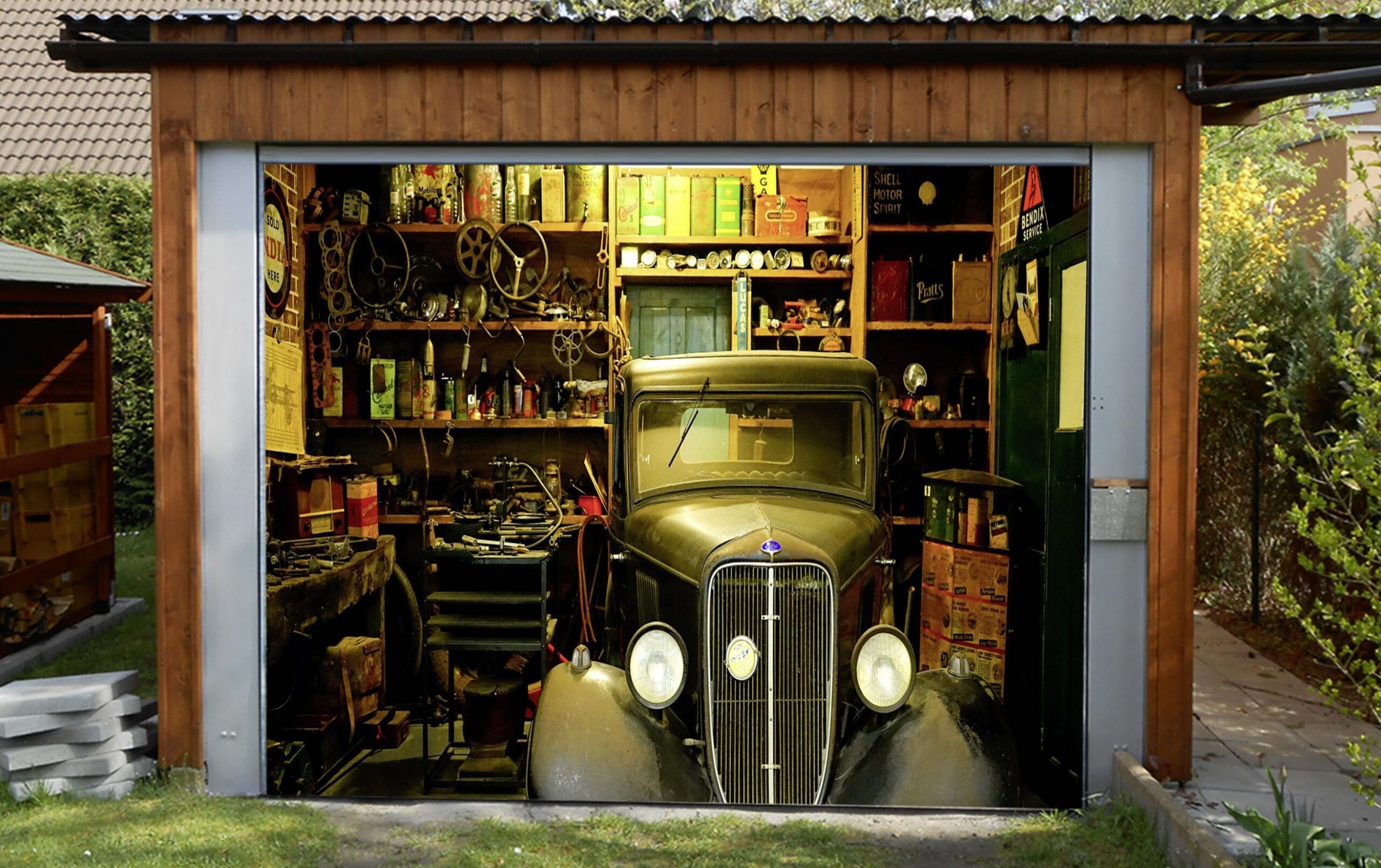 3D General Cargo Room 455 Garage Door Mural