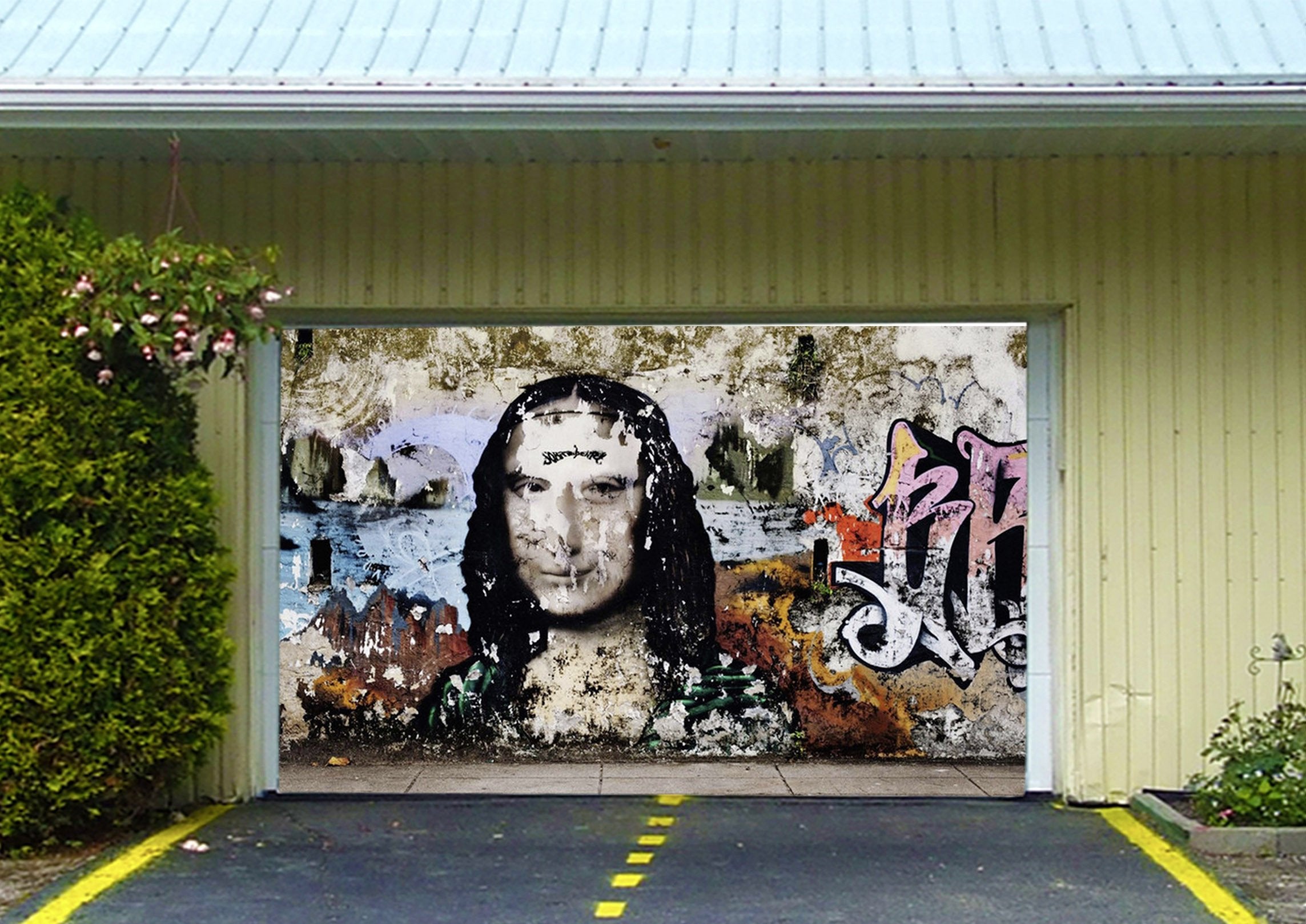 3D Graffiti Mona Lisa 391 Garage Door Mural