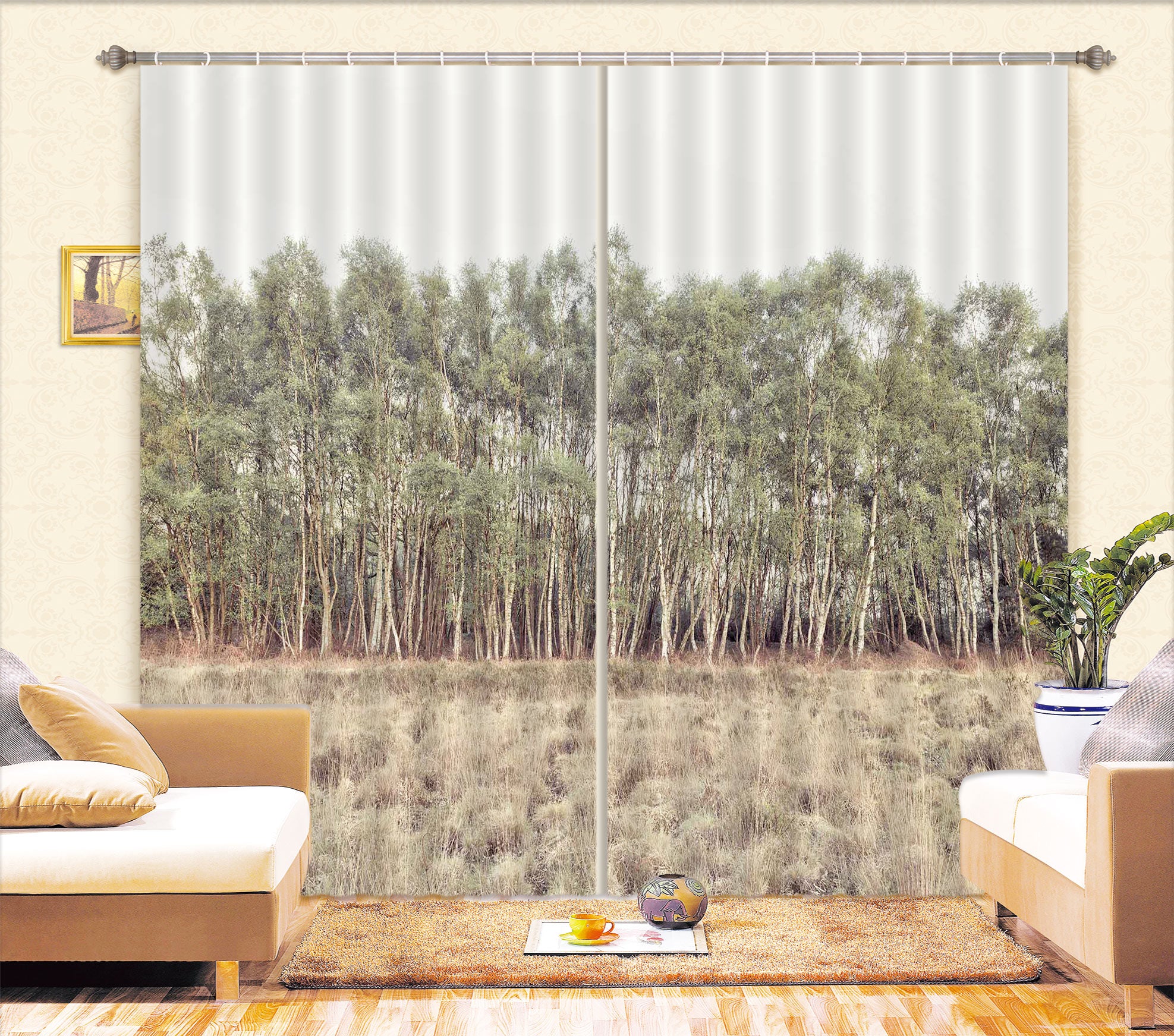 3D Forest Weed 056 Assaf Frank Curtain Curtains Drapes
