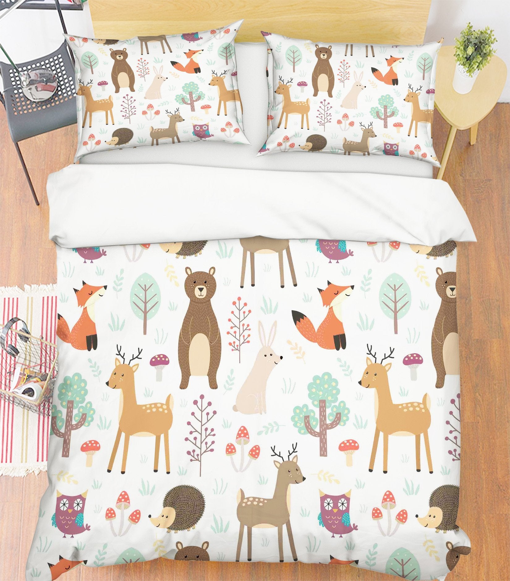 3D Fox Deer 059 Bed Pillowcases Quilt