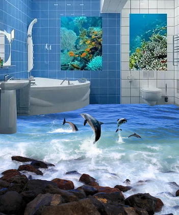 3D Free Dolphin 510 Floor Mural  Wallpaper Murals Rug & Mat Print Epoxy waterproof bath floor