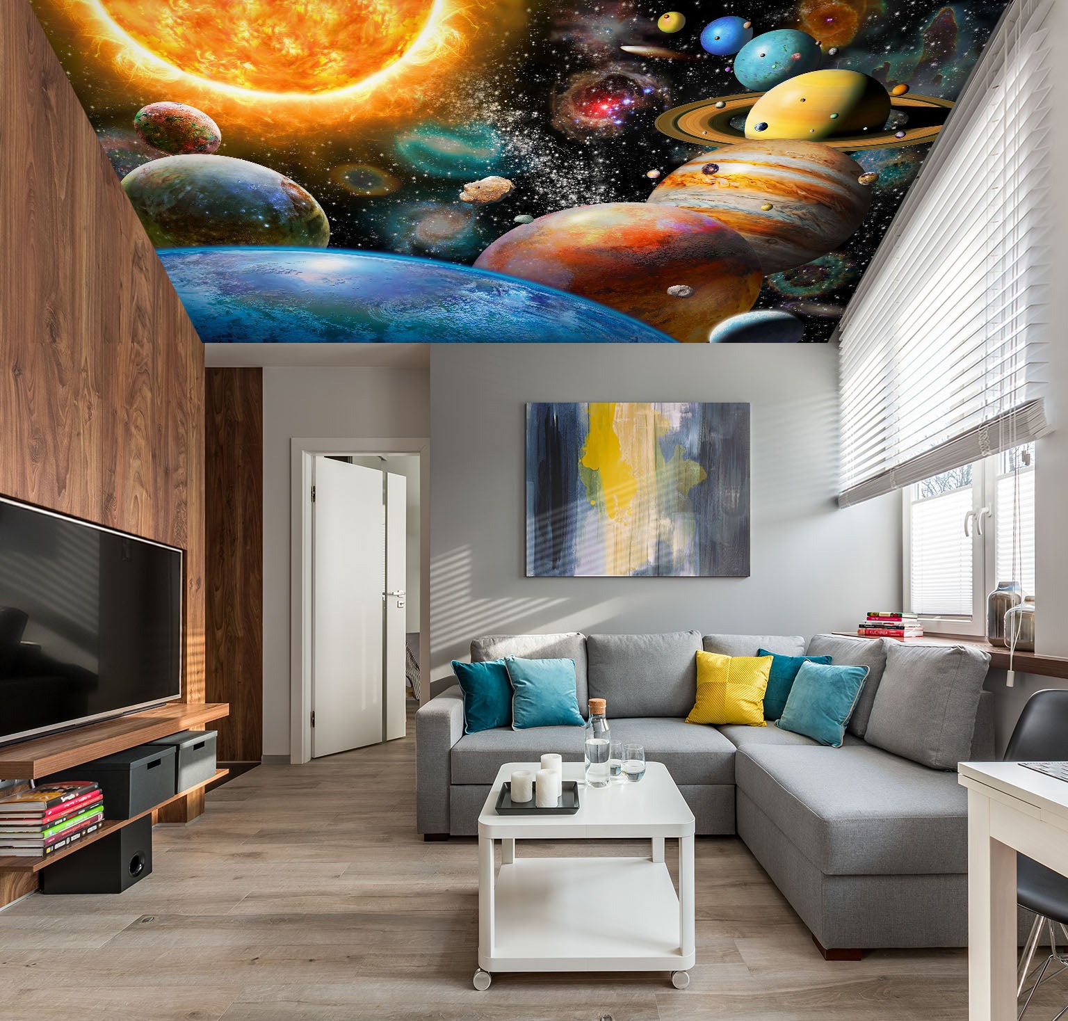 3D Galaxy Planet 1002 Adrian Chesterman Ceiling Wallpaper Murals