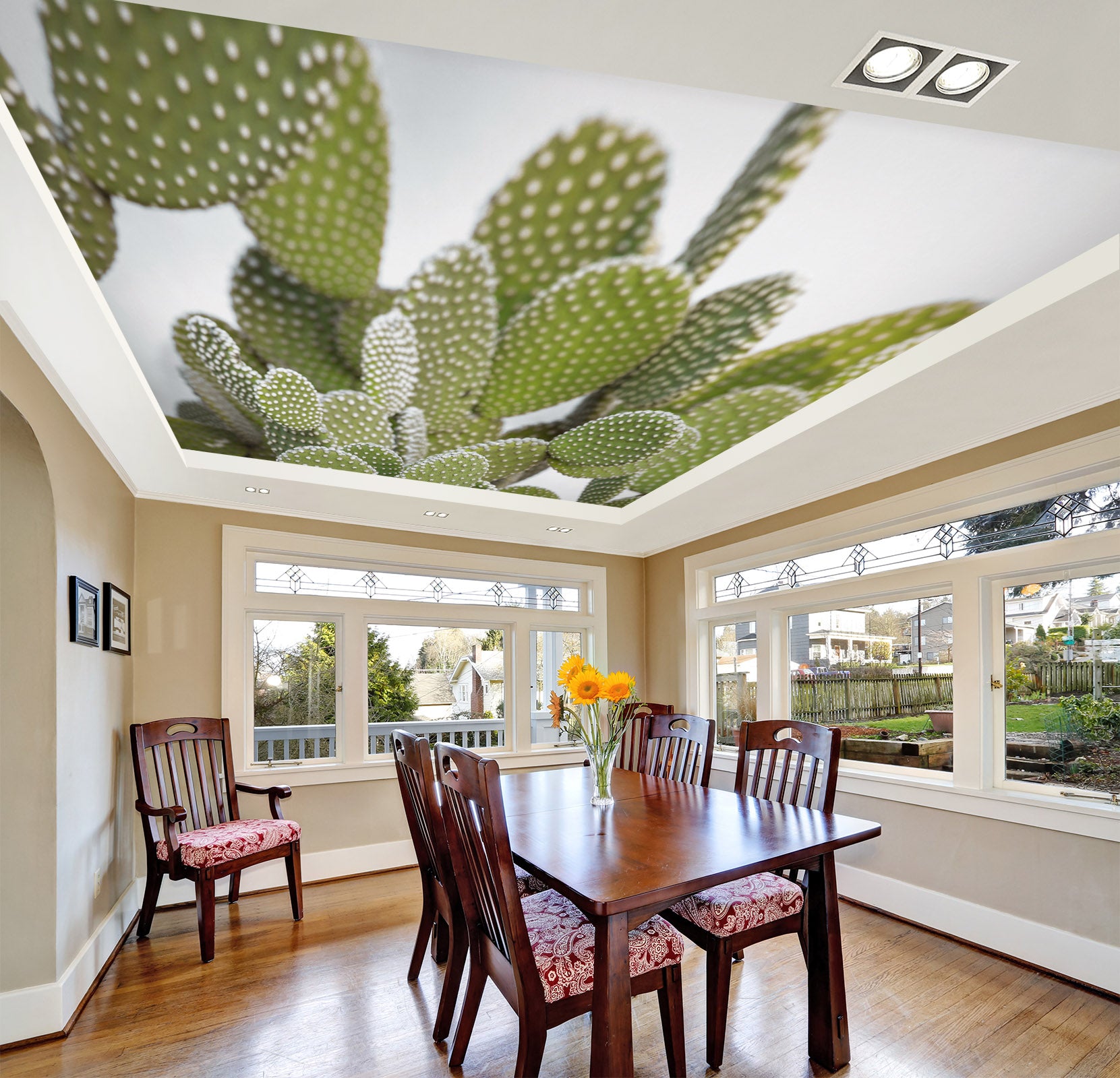 3D Green Cactus 2588 Assaf Frank Ceiling Wallpaper Murals