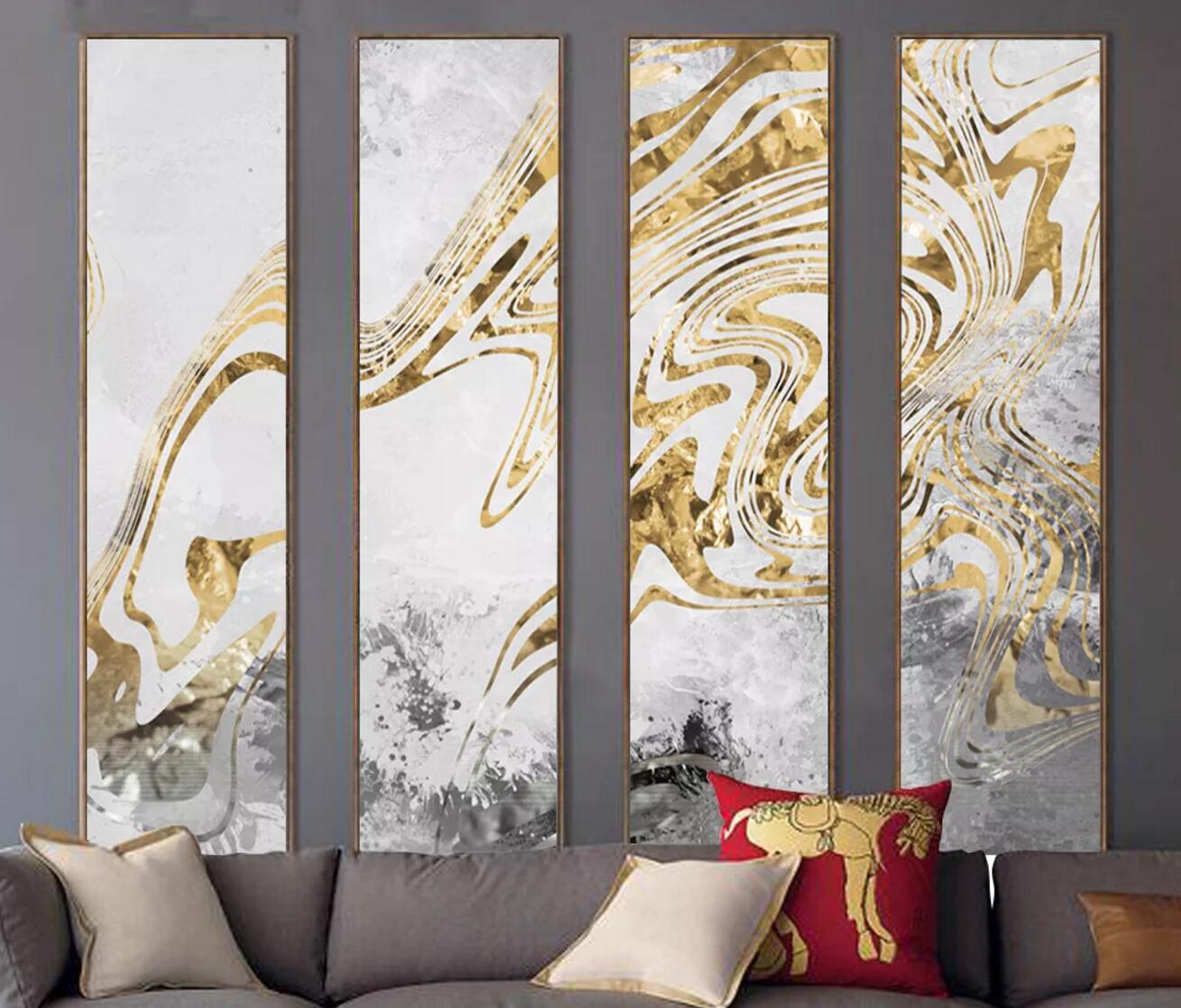 3D Golden Pattern WC1158 Wall Murals