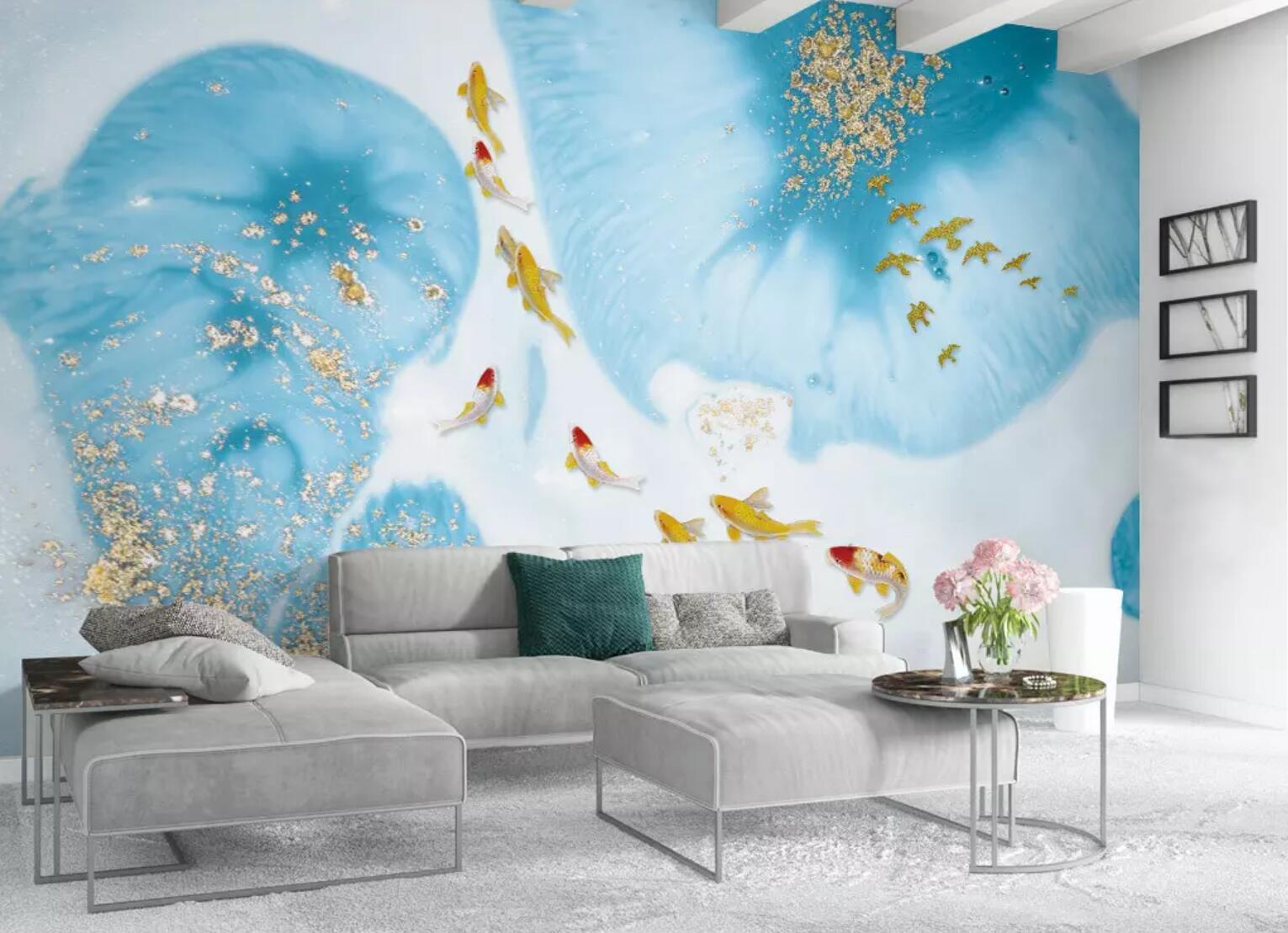 3D Goldfish Goose WC628 Wall Murals