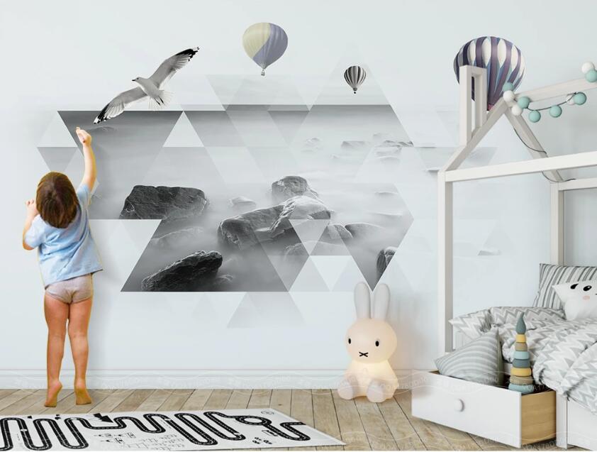 3D Gray Stone WC05 Wall Murals