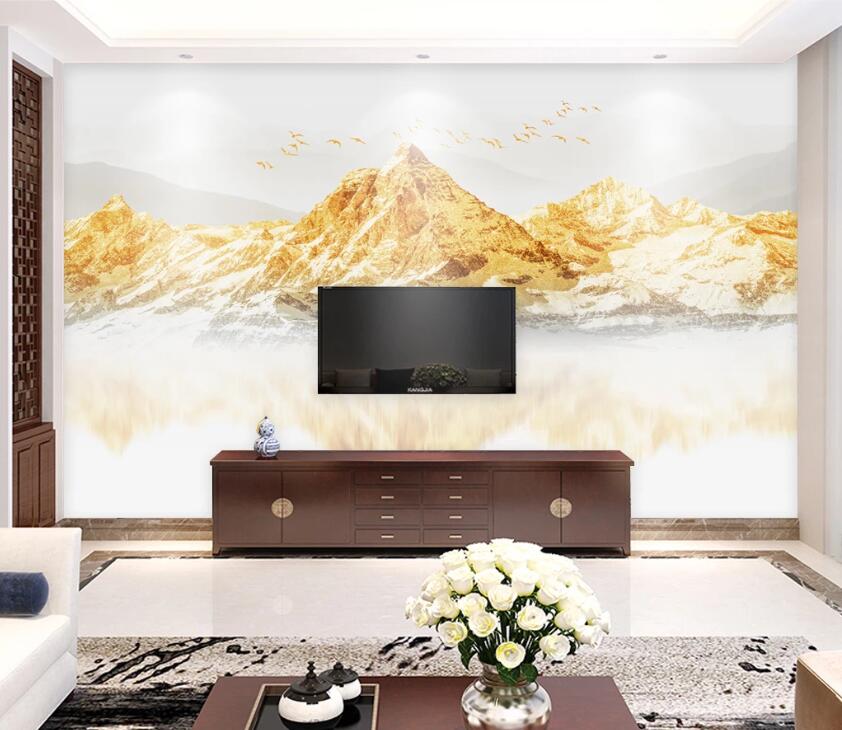 3D Gold Mountain WC2662 Wall Murals