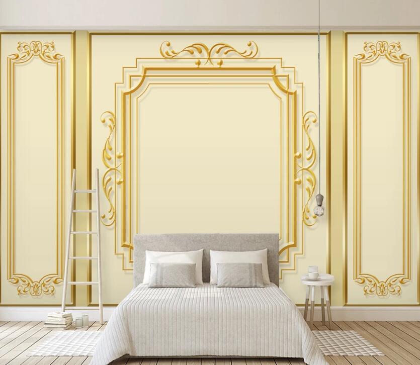 3D Golden Pattern WC2520 Wall Murals