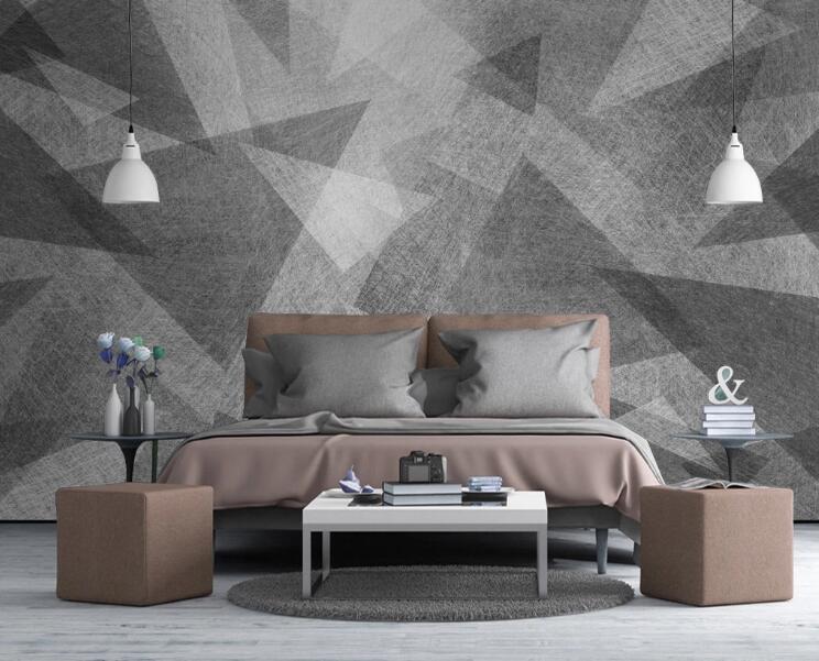 3D Gray Triangle 421 Wall Murals