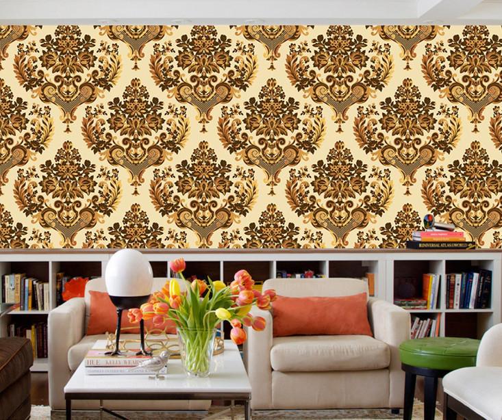 3D Gold Flowers Pattern 767