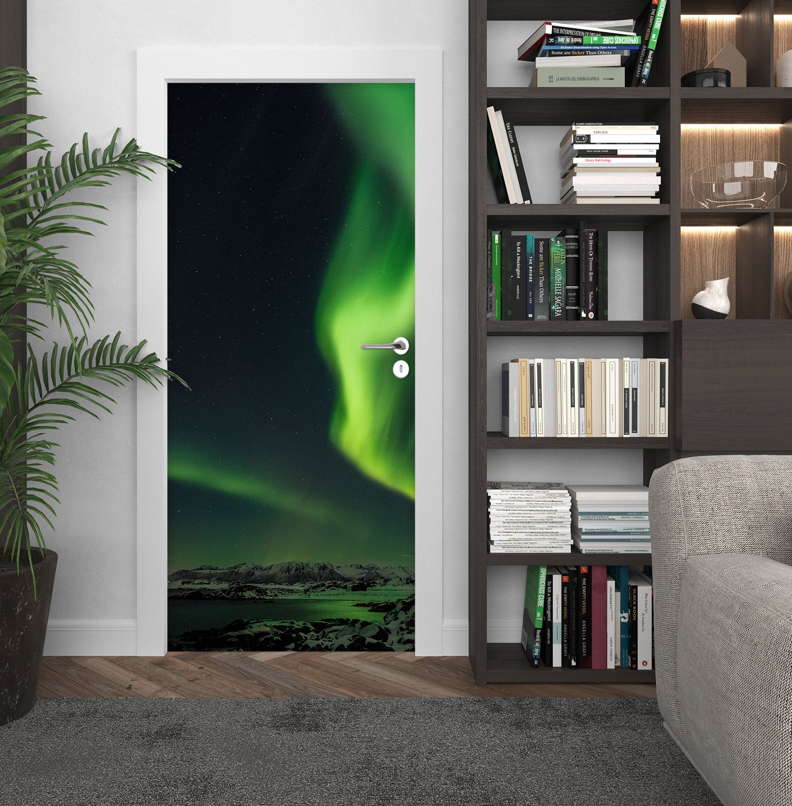 3D Green Aurora 12235 Marco Carmassi Door Mural