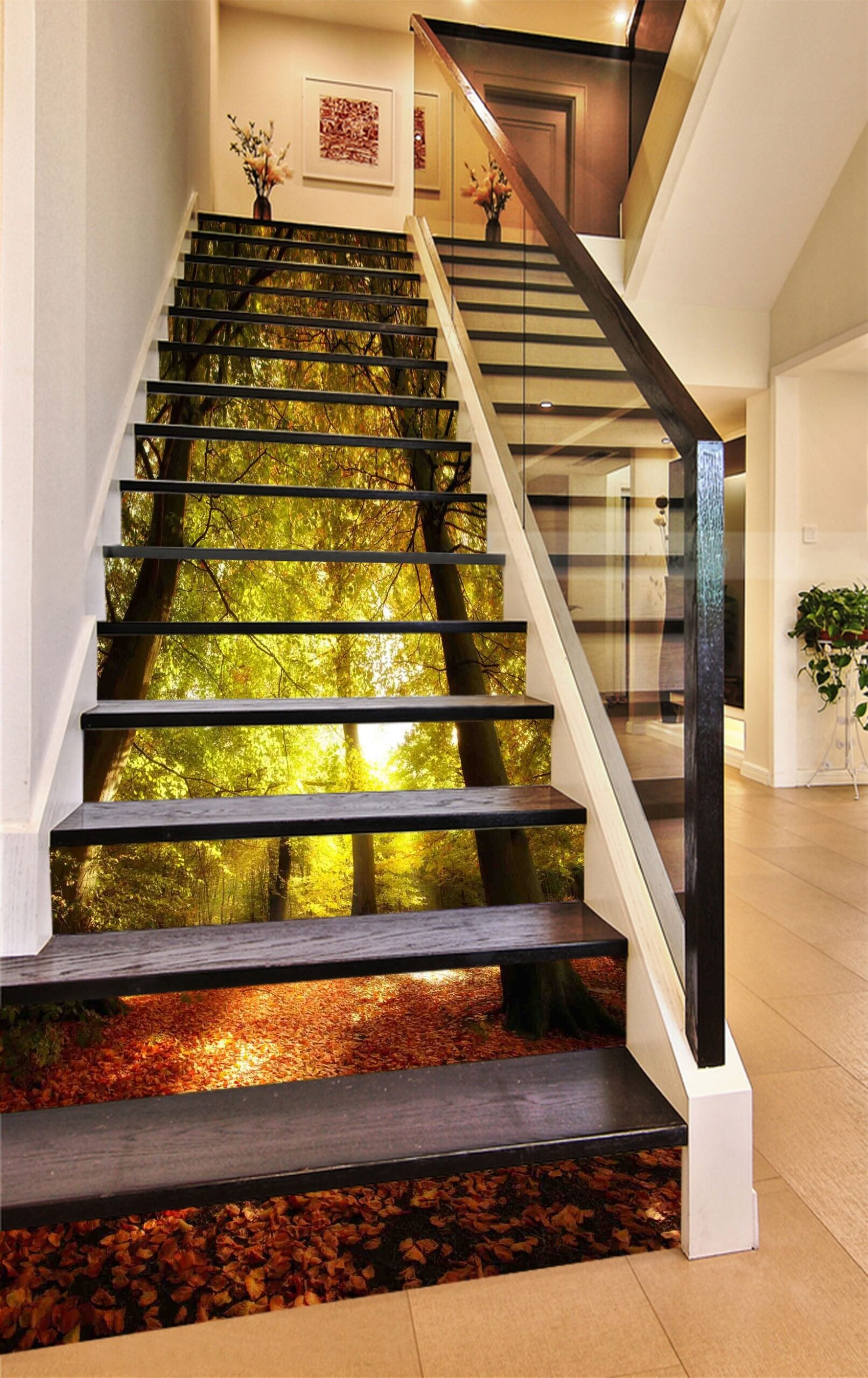 3D Forest Sunshine 1198 Stair Risers