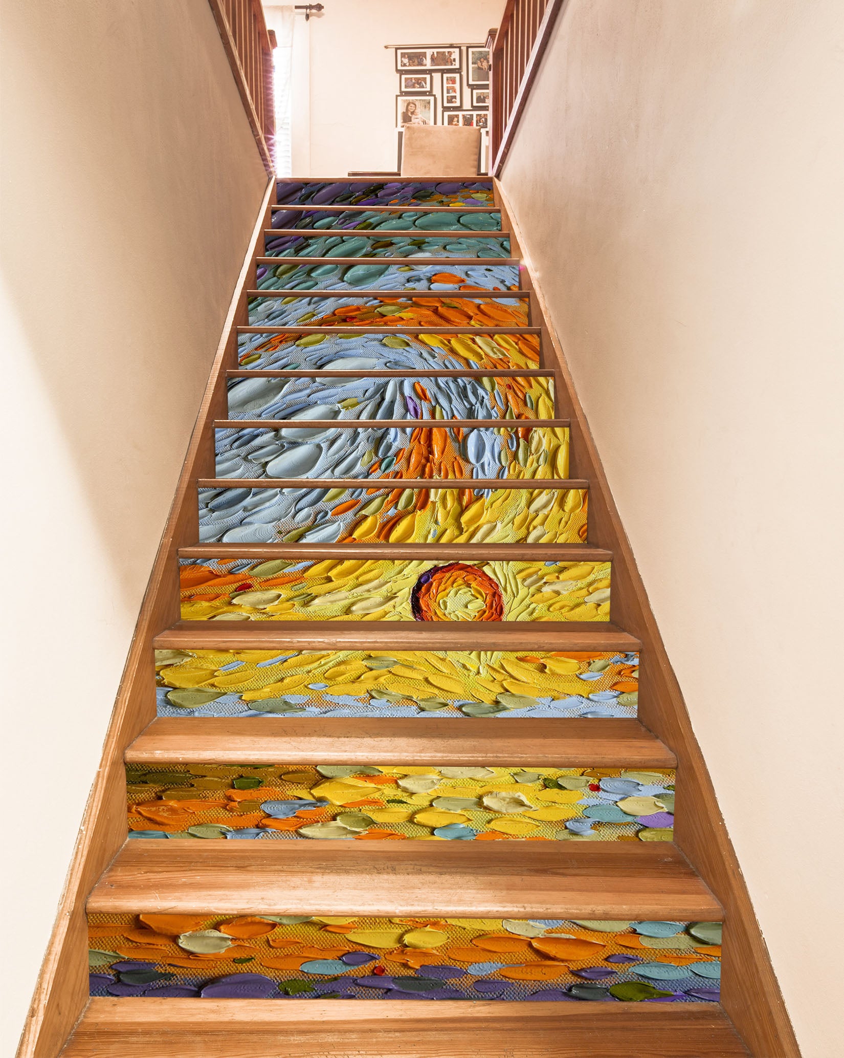 3D Golden Stone Paint Pattern 96142 Dena Tollefson Stair Risers