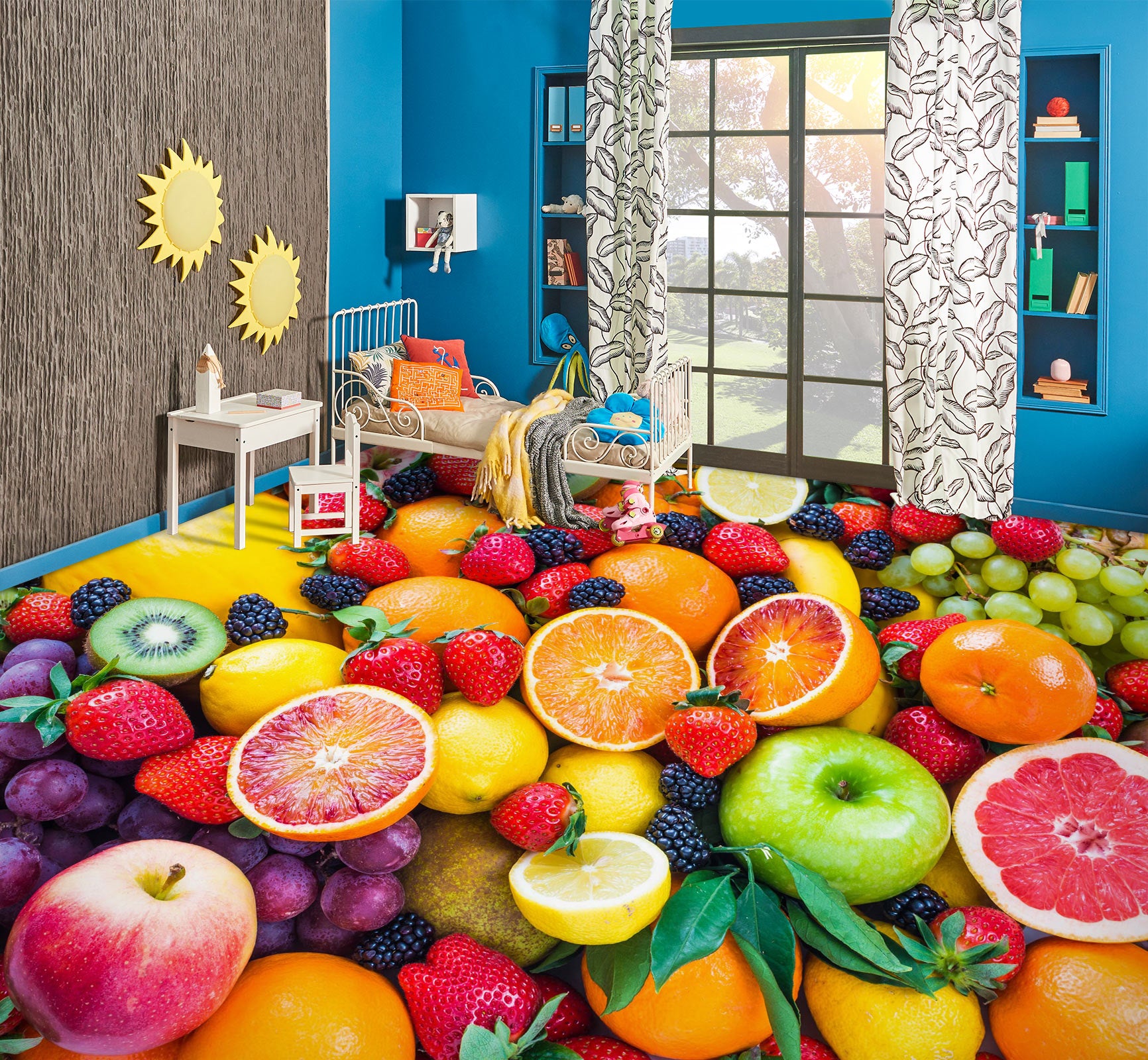 3D Fresh Fruits 1389 Floor Mural  Wallpaper Murals Self-Adhesive Removable Print Epoxy