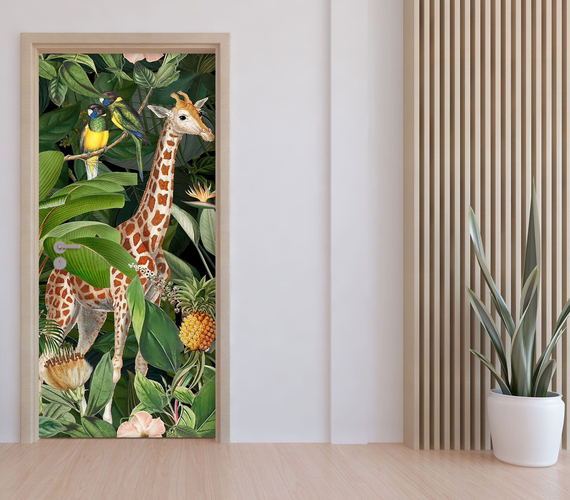 3D Giraffe Pineapple Jungle 11928 Andrea Haase Door Mural