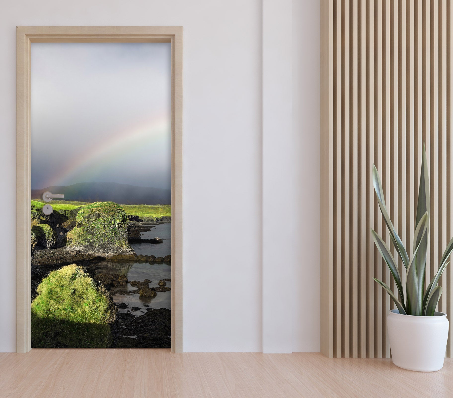 3D Grass Stone Rainbow 11551 Marco Carmassi Door Mural
