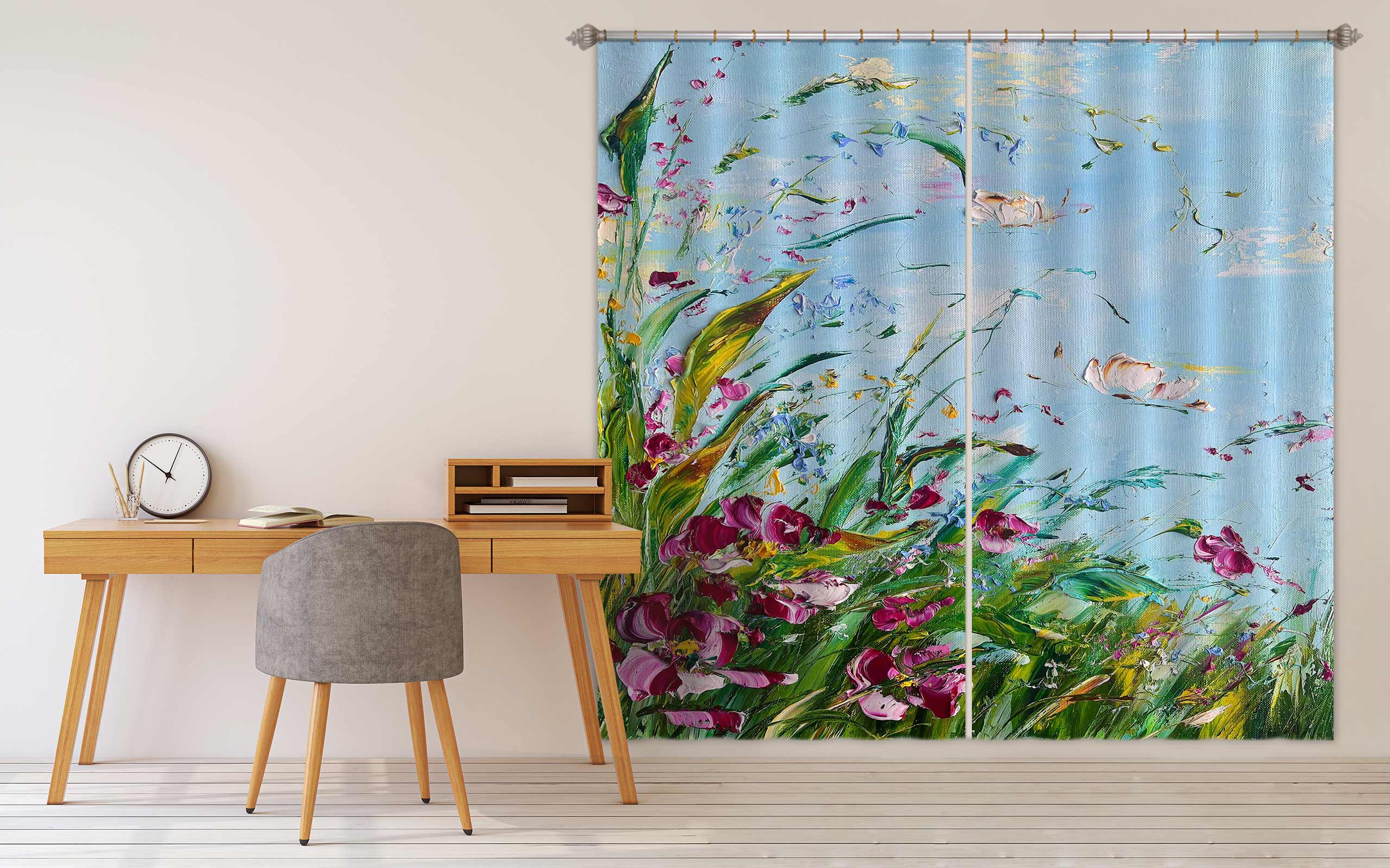 3D Garden Leaves 412 Skromova Marina Curtain Curtains Drapes