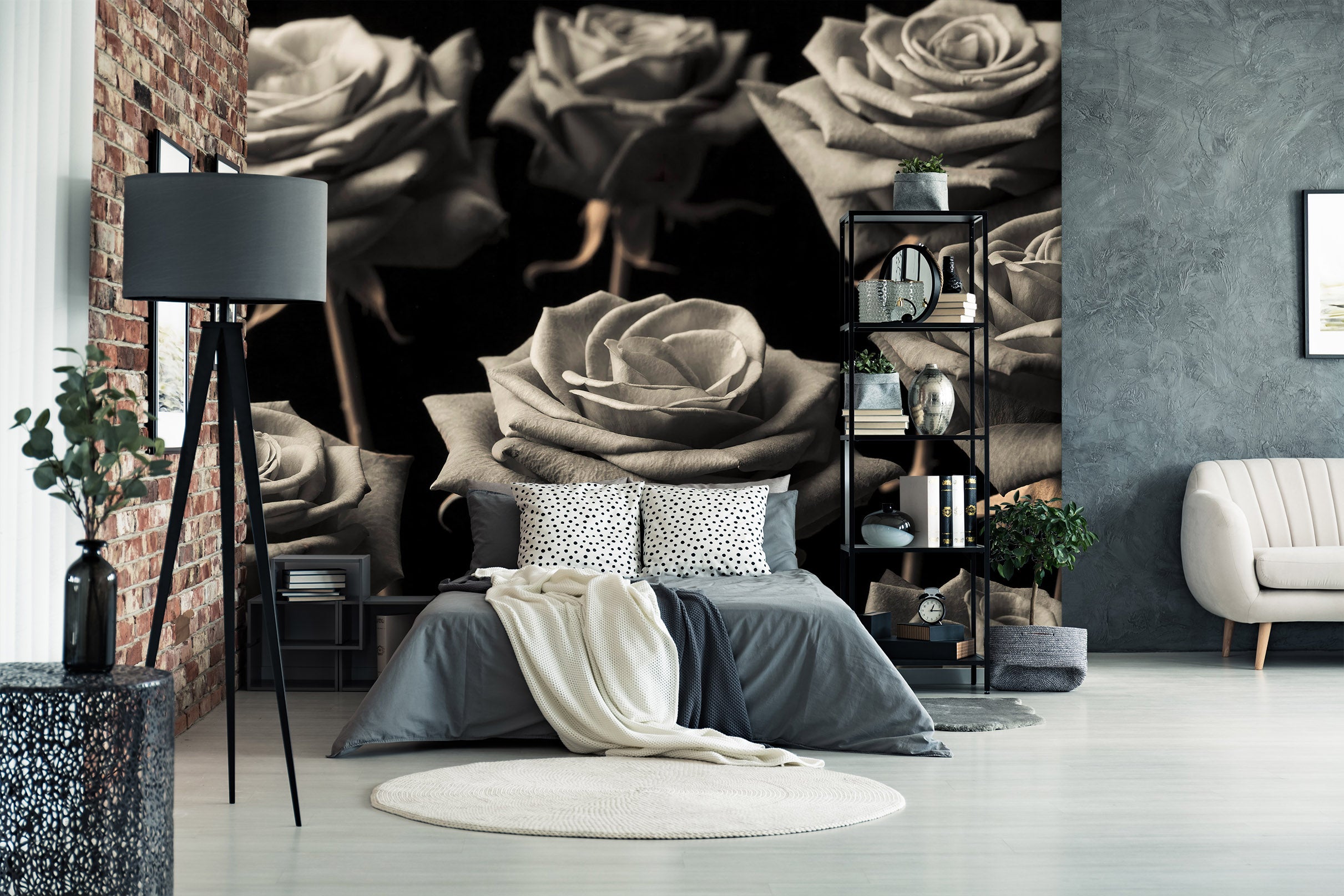 3D Gray Rose 6117 Assaf Frank Wall Mural Wall Murals