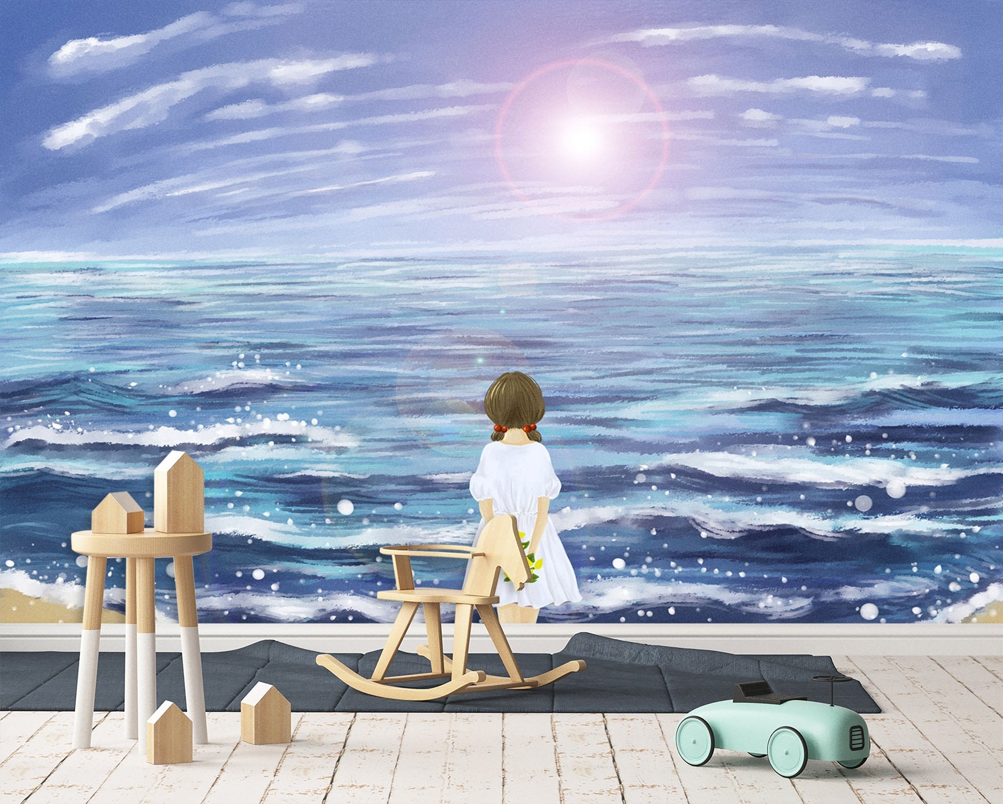 3D Girl Watching The Sea 455