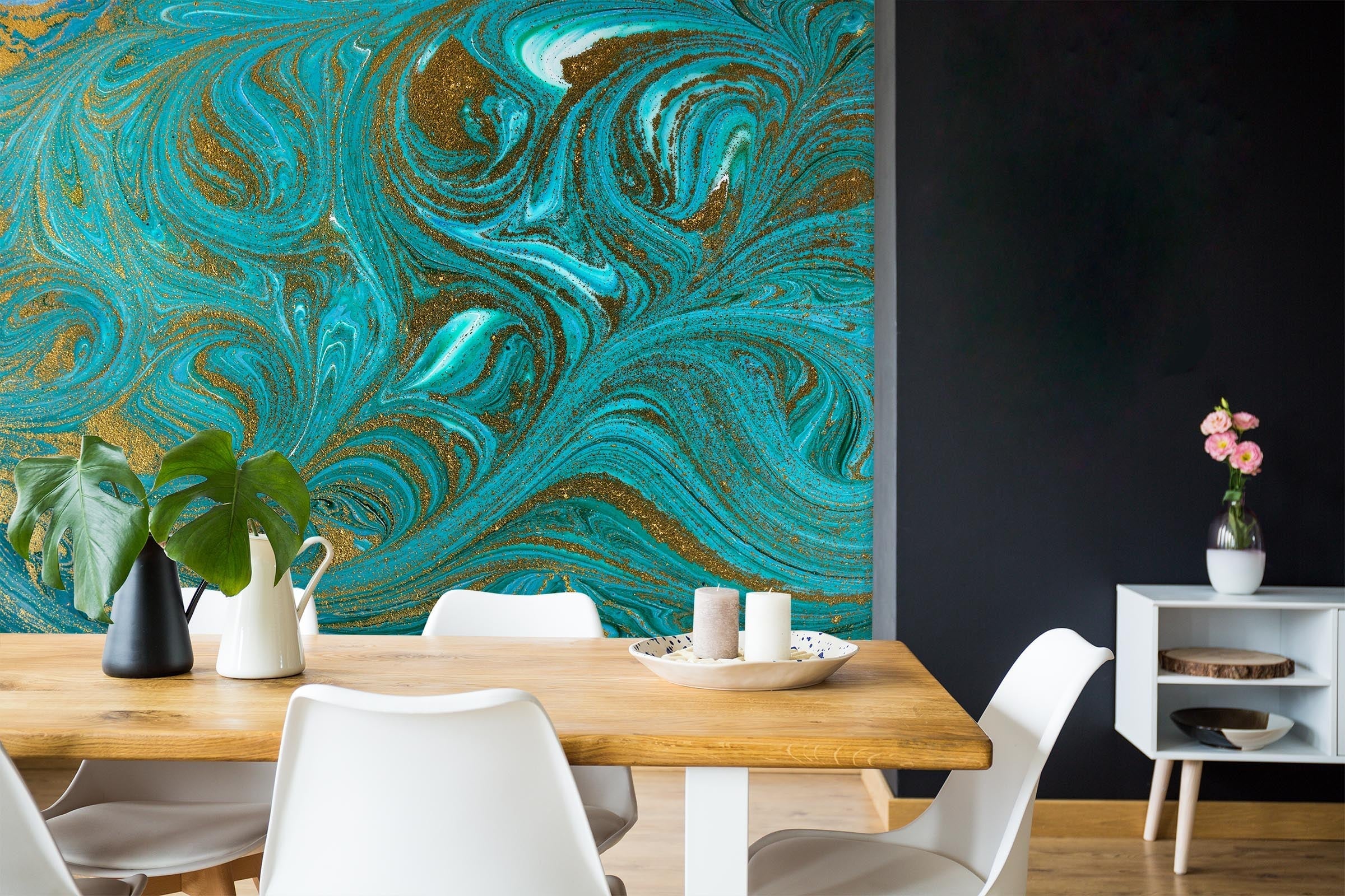 3D Green Abstract Painting 21 Wall Murals